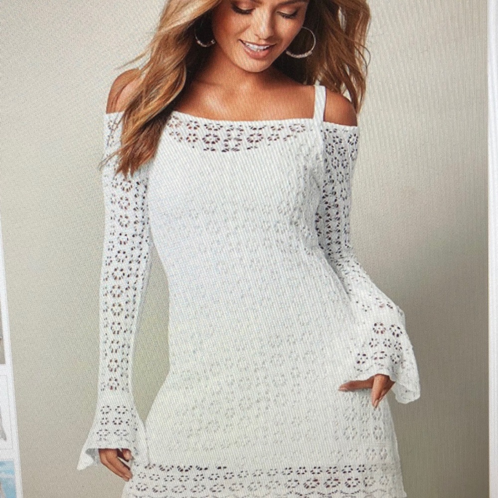 White sweater dress by Venus. Size small